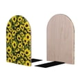 thumbnail image 2 of Lsque Sunflowers In Vintage Printed Wood Bookends,Non-Skid Bookend for Shelves,Heavy Duty Support Bookends,Non-Slip Foam Pads for Office, Home, and Library,1 Pair, 2 of 8