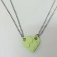 thumbnail image 2 of Heart Shaped Brick Necklace for Couples Friends Besties, 2 Pcs Heart Shaped Brick Pendant Necklace for Women Men Memorial Jewelry, 2 of 8
