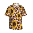 thumbnail image 2 of Bixox Men's Hawaiian Shirts Men's Leopard Sunflowers Print Short-Sleeve Shirt-X-Large, 2 of 8