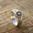 thumbnail image 2 of Sunflower Spinner Ring For Women, Fidget Ring Band, 925 Sterling Silver Ring, Nature Ring, Flower Spinner Ring, Anxiety Ring, Wide Band Ring, Handmade, Sunflower Ring, 2 of 4