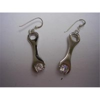 Hotrod Rocks HRR-016E Wrench Earrings with Cubic Zirconia