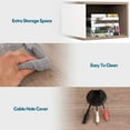 thumbnail image 4 of FITUEYES Floating TV Stand Shelves for TVs up to 43" Flat Screen, Wall Mounted Media Console Component Shelf with Side Storage for Living Room, Bedroom, 40", White & Oak, 4 of 6