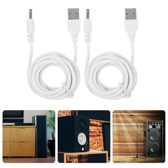 CATIEBYE 2-Pack USB DC Charging Cables White Charger Cord for Appliances and Power Supply