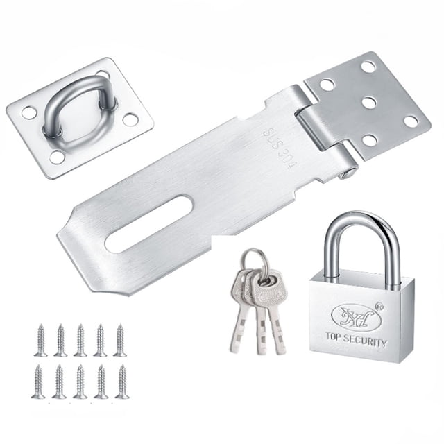 Ensemble de Loquets de 4 Pouces avec Cadenas et Clés - Sécurité en Acier Inoxydable Résistant aux Intempéries