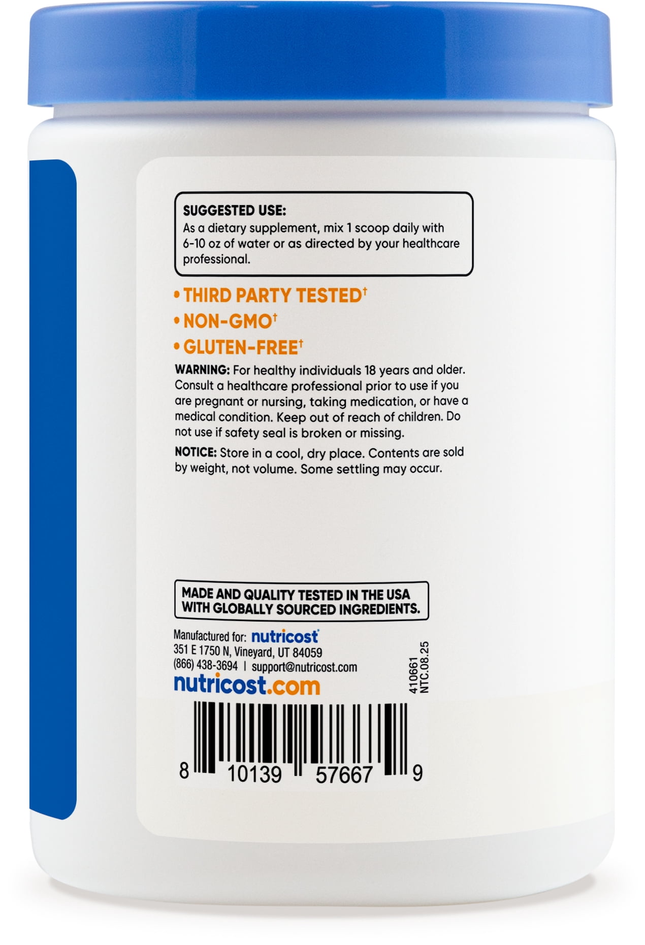 Nutricost NAC + Glycine Powder (250 Grams) Unflavored - 2,000mg NAC + 2,000mg Glycine per Serving, Vegan, GMO-Free, Gluten-Free, 62 Servings