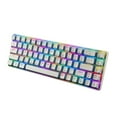thumbnail image 2 of Magic-Refiner MK14 RGB Backlit Keyboard, 68-Key Metal Panel, N-Key Anti-Ghosting Gaming Keyboard, Blue Switches, Floating Keycaps, 18 Lighting Effects, White, 2 of 8