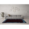 thumbnail image 3 of Ahgly Company Indoor Round Abstract Light Blue Modern Area Rugs, 7' Round, 3 of 4