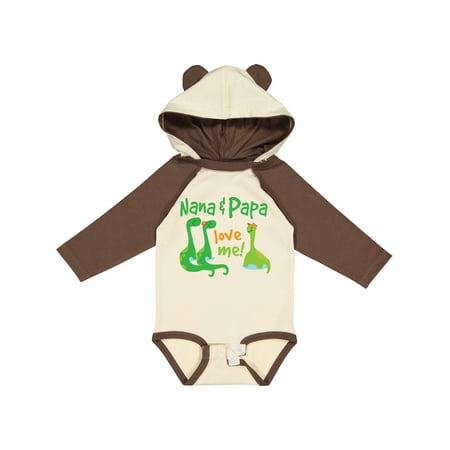 

Inktastic Nana Papa Love Me Grandchild Dinosaur Gift Baby Boy Long Sleeve Bodysuit