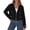 Black, variant on Cropped Trench Coat For Women Short Jacket,Soft Lightweight Coats, Lapel Double Breasted, Long Sleeve Loose Fit, Casual Work Office Jackets, Fall Winter Outwear