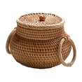 thumbnail image 2 of Rattan Storage Basket Modern Replacement Solid Color Braided Room Sundries Odorless Household Bedroom Living Room Bucket Container Type 4, 2 of 8