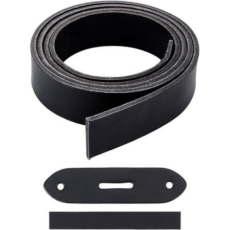 Genuine Leather Belt Strip 1.14 Wide Leather Blank Belt 51.18Inch Leather Strap with Belt Loop DIY Leather Craft Projects Making for Belts Bag Shoulder Strap Pet Collars Wrist Strap Black Black DIY