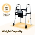 thumbnail image 3 of Andador plegable iLiving Easy con cesta para la compra y esquís deslizantes: ayuda de movilidad vertical para personas mayores o adultos, plegable y de altura ajustable. Soporta hasta 159 kg. Andador, 3 of 5