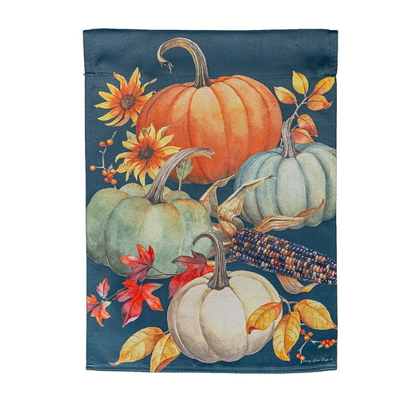 Evergreen All Things Pumpkins Suede Garden Flag 12 x 18 Inches Indoor Outdoor Decor