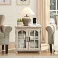 thumbnail image 7 of LELELINKY Farmhouse Nightstand with Charging Station, Modern End Side Table with Storage Shelf for Bedroom Living Room Office, White, 7 of 7