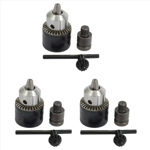 3X Adaptador de Broca Portabrocas de 1.5-13 mm Llave de Cambiada de 1/2 Pulgada en Taladros Eléctricos