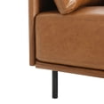 thumbnail image 5 of 39" Vintage Brown Faux Leather Lounge Chair With & Pu Upholstery, Solid Wood Steel Frame For Living Room, Bedroom, Office, Modern Design Surface, Interior, Frame, Elegance, 5 of 6