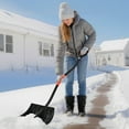 thumbnail image 4 of Dranite Snow Shovel for Driveway, 17" Wide Plastic Blade with Aluminum Edge, D-Grip Handle, Large Capacity Lightweight Snow Removal Shovel for Driveway Garden Car Camping, 4 of 10