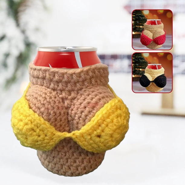 Cubierta De La Botella De Vino Forma Del Sujetador Hecho A Mano De Punto Cerveza Cubierta De La Taza De Té Reutilizable Acogedor Champán Creativo Divertido Sexy Bikini Cerveza Para Fiesta En Casa Muyoka Hogar