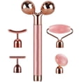 thumbnail image 1 of Innotech Masajeador Facial 5 en 1 con Barra de Belleza de Oro de 24 Quilates, Rodillo Eléctrico Vibratorio de Cuarzo Rosa 3D, Rodillo de Jade Gua Sha para Lifting Facial y Corporal, 1 of 10