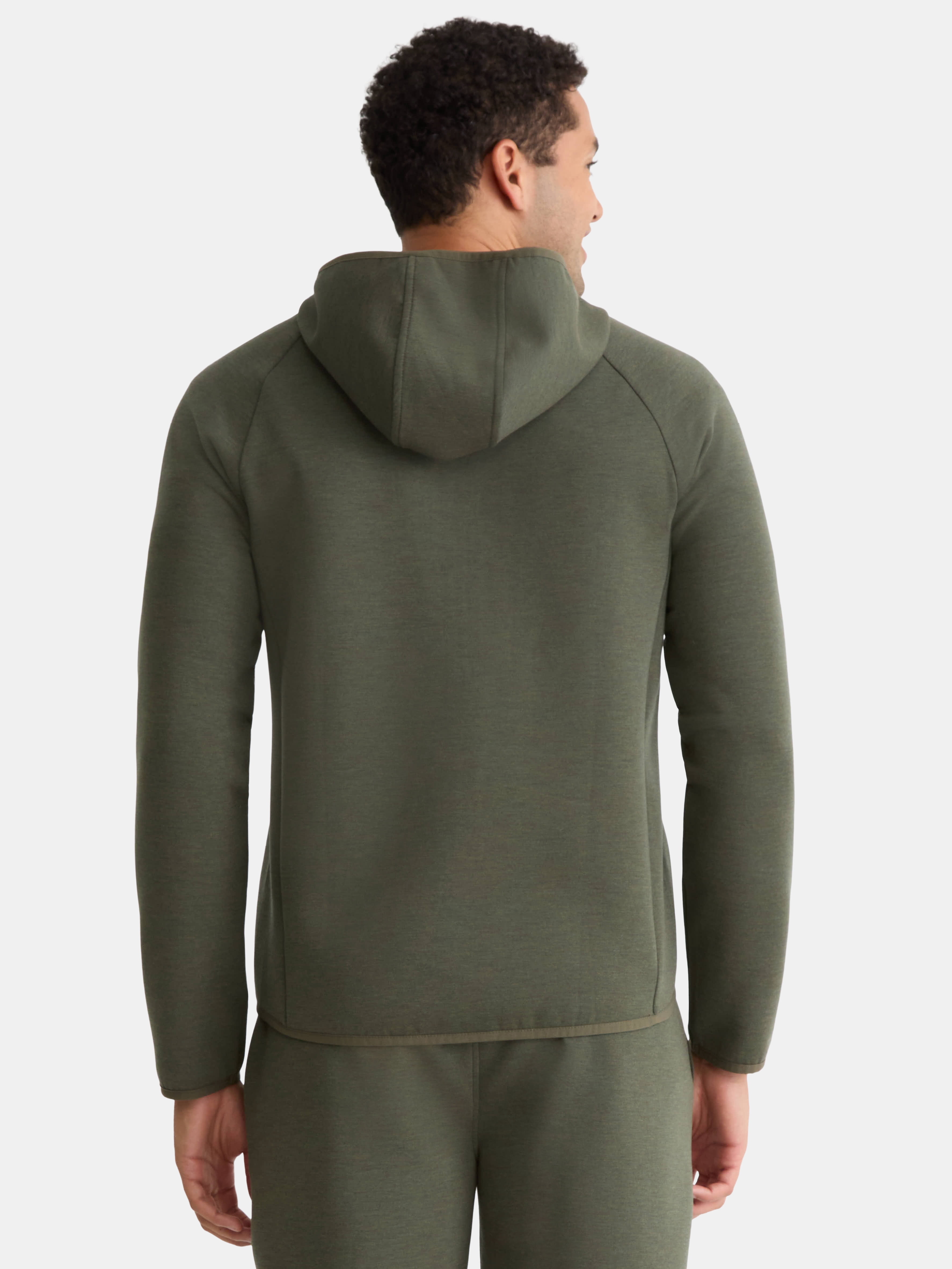 Athletic Works Men's and Big & Tall Fusion Double Knit Full Zip Hooded Sweatshirt Jacket, Sizes S-5XL