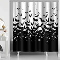 thumbnail image 2 of Halloween Bat Shower Curtain Black Spooky Bats Animal Bathroom Curtain 72X72 inch Washable Polyester Gothic Horror Halloween Bathroom Bathtub Decor Accessories with 12 Hooks YLFNPA0138, 2 of 6
