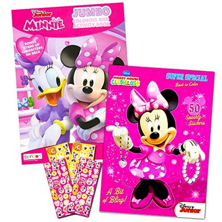 Disney Minnie Mouse Coloring Book Set with Stickers -- 2 Deluxe Coloring Books and over 150 Stickers