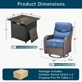 thumbnail image 7 of Unnifurnzi 5 Pieces Outdoor Patio Furniture Set with Fire Pit-Outdoor Swivel Chairs Set of 4 Small Patio Furniture Set for Deck Porch Poolside-Brown/Blue, 7 of 7