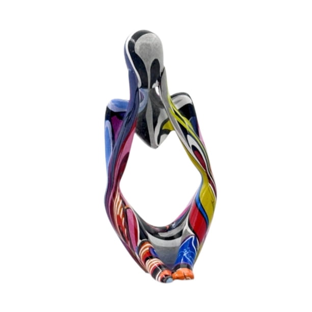 Escultura abstracta, decoración moderna, figura de escritorio, pensador, estatua de resina, figurita cara gris