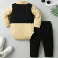 thumbnail image 4 of XBASW Baby Infant Boys Gentleman Outfits Formal Dress Shirt+ Bowtie+ Vest+ Pants Set 3 Months -3 Years Baby Spring Fall Wedding Banquet Suits, 4 of 10