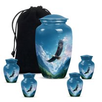 Yatskia Flying Eagle Urn for Ashes for Women, Cremation Keepsake Urns for Adult Ash, Large Burial Urns for Human Ashes Adult Man, (Classic 10 Inch and 3 Inch)