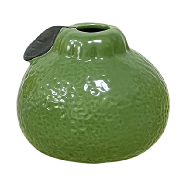 Jarrón de flores con forma de naranja, jarrón decorativo, centro de mesa, adorable jarrón con capullos para Verde