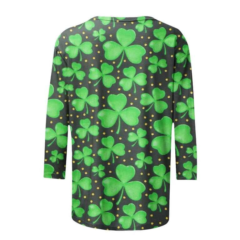 Womens Tops Irish Irish Gifts for Women Under 10 Dollars Shamrock Shirts  for Women Boho Tops St Patricks Day Accessories for Women Shirt 