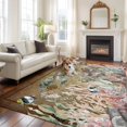 thumbnail image 2 of Brown Turtle Coastal Area Rugs 6'x9', Small Throw Rugs for Kitchen Dining room, Vintage Nautical Summer Beach Coral Octopus Indoor Outdoor Rug Non-Slip Low Pile Carpet Runner Reversible Floor Mats, 2 of 8