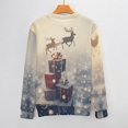 Christmas Tree Elk Snowflakes 2024 Autumn/winter Round Neck Sweater for
