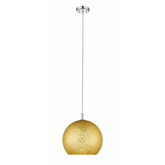 1 Light Pendant in Transitional Style 10 inches High-Chrome Finish-Gold Glass Color Bailey Street Home 372-Bel-3173738