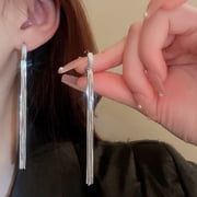 COVE Elegant Silver Tassel Drop Earrings, Long Statement Earrings for Women Party Daily Wear