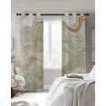 thumbnail image 3 of Sage Green Marble Blackout Curtains 54 Inches Long for Bedroom, Contemporary Abstract Fluid Art Thermal Insulated Room Darkening Black Out Window Curtain Panels Grommet Drapes for Living Room, 3 of 8