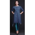 thumbnail image 2 of Bimba Blue Leaf & Paisley Indian Tunic Tops For Girls Printed Casual Top For Women Ethnic Kurti Medium, 2 of 6
