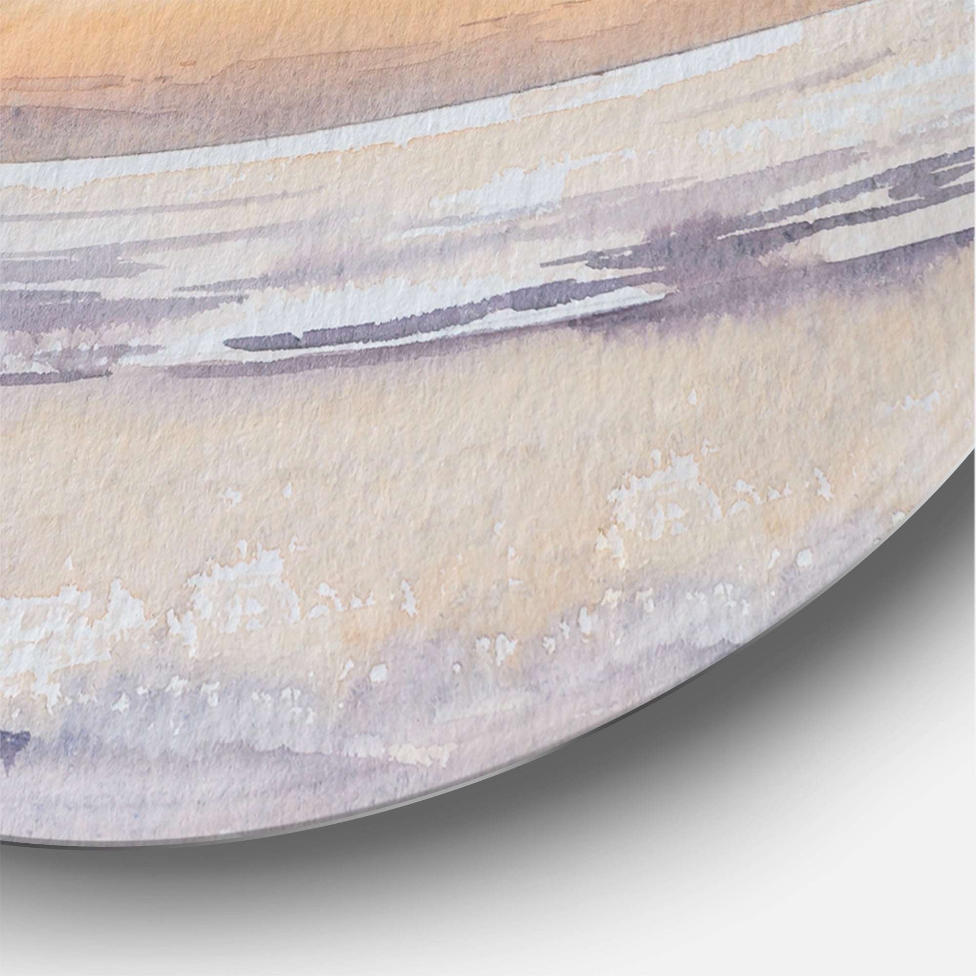 Designart 'Wooden Fishing Boat On The Baltic Shore With Evening Clouds' Nautical & Coastal Circle Metal Wall Art 36x36 - Disc of 36