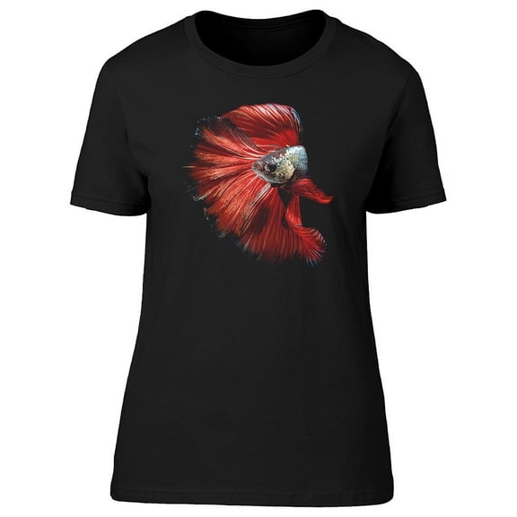 Cute Red Betta Fish T-Shirt Women -Image by Shutterstock, Female Medium