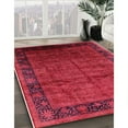 thumbnail image 2 of Ahgly Company Indoor Square Mid-Century Modern Bright Maroon Red Oriental Area Rugs, 6' Square, 2 of 6