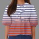 thumbnail image 2 of Camisetas de Manga Corta para las Mujeres Lanterna Manga Corbata Plisado Cuello Redondo, Casual Recortado Camiseta Top para Gimnasio Y Diario, 2 of 5