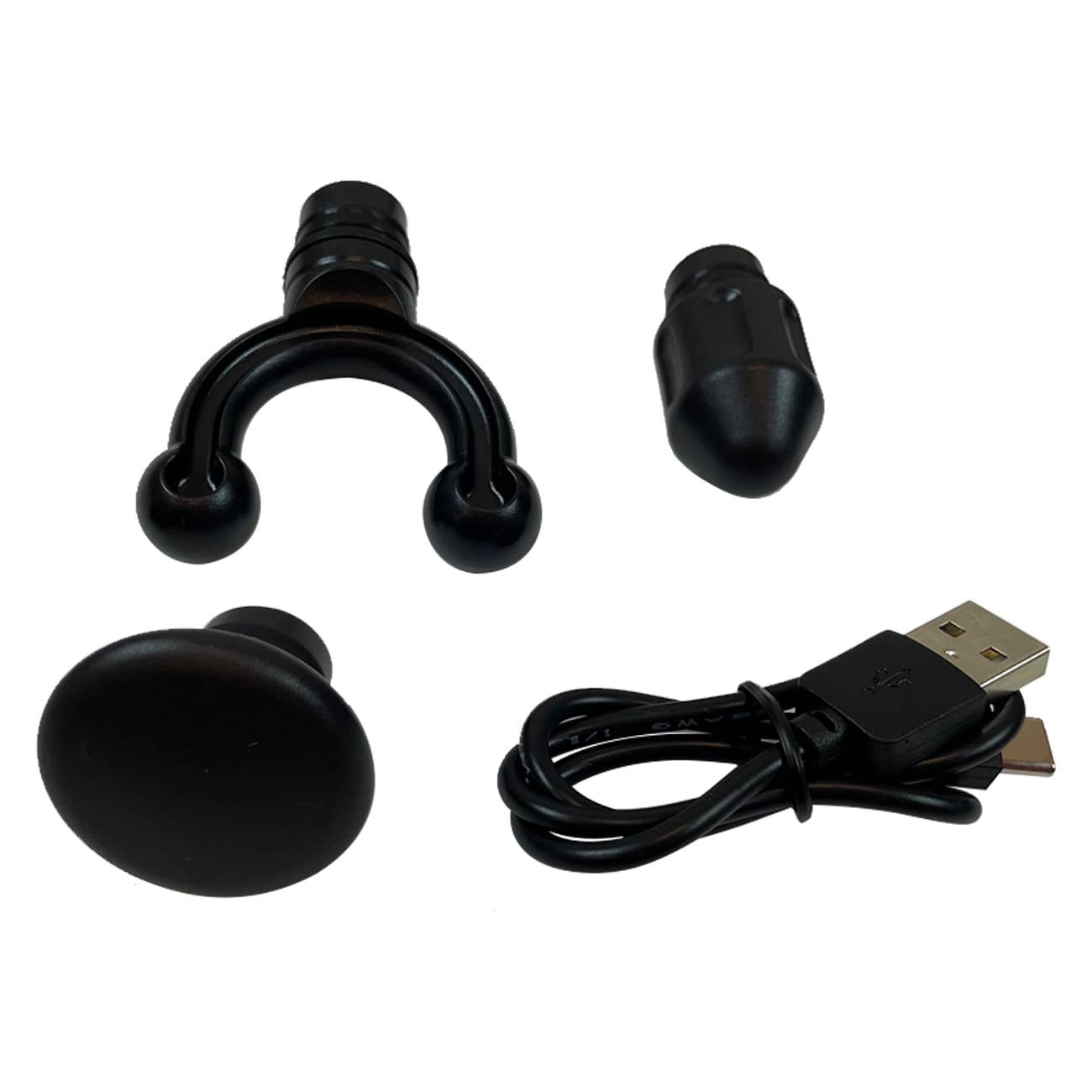 Dawot Black Muscle Massage Gun Percussive Deep Tissue with 3 Adjustable Speeds and 4 Heads Portable Body Pain Relief Workout Relaxation, Muscle Massager for Office Gym Home