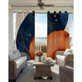 thumbnail image 4 of Navy Blue Burnt Orange Blackout Curtains 63 Inches Long for Bedroom, Boho Artwork Geometric Modern Thermal Insulated Room Darkening Black Out Window Curtain Panels Grommet Drapes for Living Room, 4 of 8