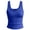 Blue#womens office chiffon tank tops, variant on Women Built-in Bra Tank Tops Summer Sleeveless Casual Shirts Notch Neck Racerback Basic Cami Ribbed Knit Fitted Tank Top White,XXL