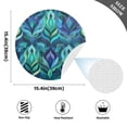 thumbnail image 5 of 15 Inch Round Grid Plate Mats Heat Non-Slip Resistant PVC Placemats for Kitchen Dining Table Decor Elegant Blue Abstract Shapes 1PCS, 5 of 5