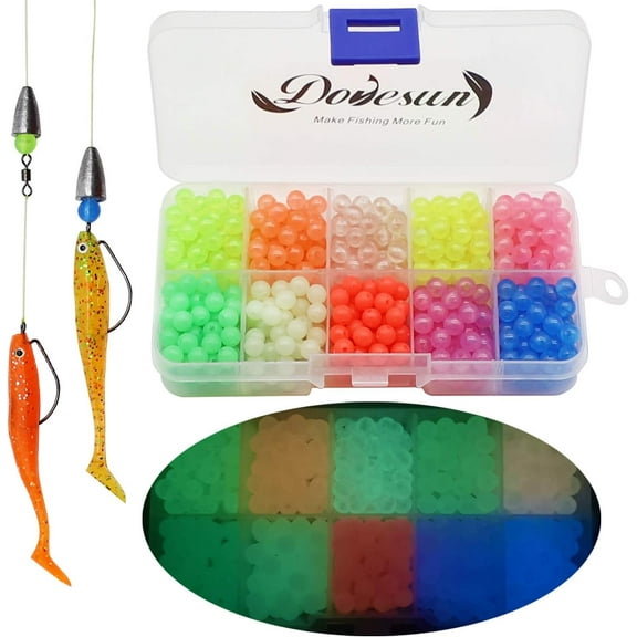 600 Pack Glow Fishing Beads for Fishing Rigs – Saltwater & Freshwater Tackle Accessory