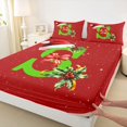 thumbnail image 3 of Homewish Cartoon Monogrammed S Twin Sheet Sets, Christmas Bowknot Flower Twin Fitted Sheet, Glitter Dreamy Stars Print Flat Sheet, Ultra Soft Bedroom Decor, 3 Pieces, 3 of 7