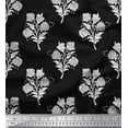 thumbnail image 1 of Soimoi Moss Georgette Fabric Leaves & Floral Block Print Fabric by Yard 42 Inch Wide, 1 of 3