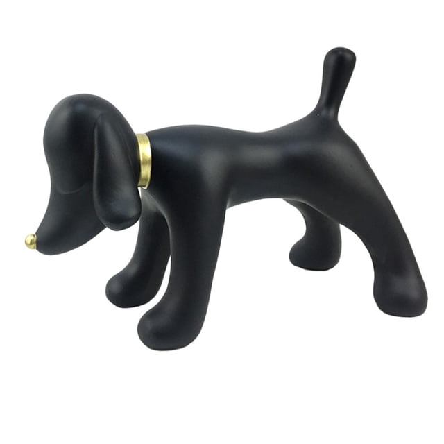 Estatuilla Del Perro de piezaza De Dibujos Animados De Resina Adorno De Sonambulismo Perro De Varios Tamaños S negro Soledad Figurilla de resina de dibujos animados